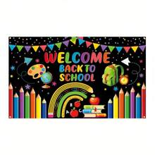 1pc Polyester Welcome Banner, Multipurpose Decoration For Classroom, Home, Party And Photo Booth - Durable And Reusable Holiday Banner - Multicolor - View 6