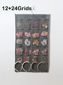 Porte-accessoires pour cheveux, organisateur mural pour épingles à cheveux, bandeaux, élastiques, serre-têtes, pinces à cheveux, ornements pour cheveux, sac suspendu pour pinces à cheveux, organisateur de maquillage - Beige - Voir 14