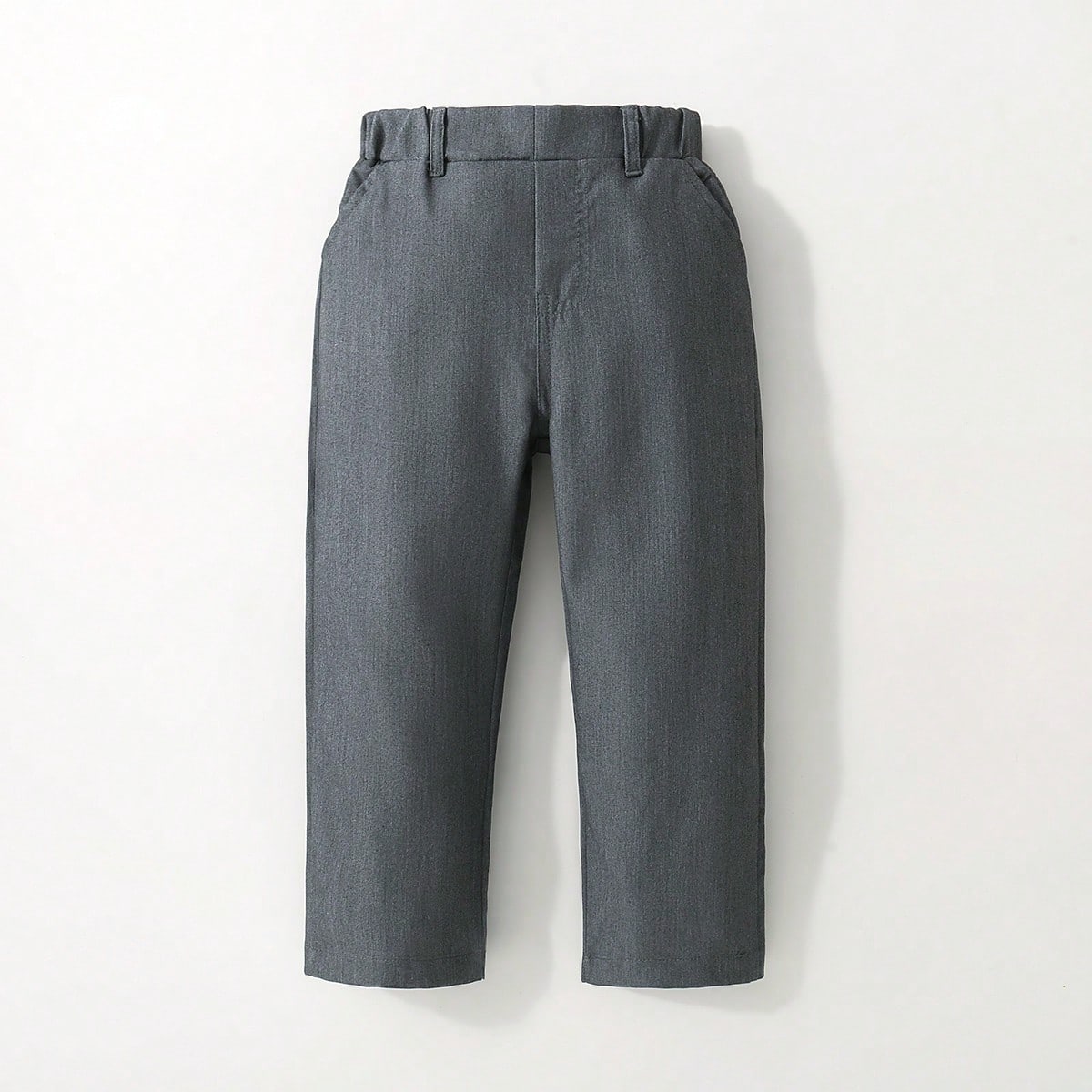 Pantalones largos casuales de cintura elástica de unicolor para niño pequeño, primavera y otoño