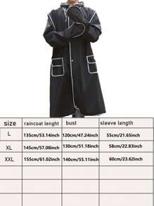 1pc Contrast Binding Raincoat Insulation, Galentines, Puppy, Carnival, Party Decorations, Spring Summer Picks, Brides Maid Gifts, Room, Bedroom Decor, Bedroom Decor, Beach, Travel, For Men, For Women, Vacation,Cute Stuff - Black - View 2