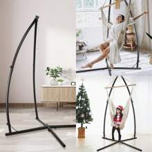 Hängesessel Gestell mit haken, Höhenverstellbar Hängesesselgestell,Max Belastung 110 kg,Hängesitzständer für alle Arten von Stühlen,Gestell Hängesessel - Schwarz - Übersicht 1