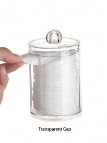 2 Confezioni Contenitore Portaotopini da Bagno, Dispenser per Cuscinetti/Bastoncini Detergenti da 10/7 once, Barattolo di Stoccaggio Apotecario Trasparente Con Coperchio in Legno