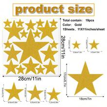 1pc Glitter Heart & Star Wall Sticker, Cartoon Decal For Home Decoration, Wardrobe, Mirror, Cup, Glass - Self-Adhesive Glitter Sticker - Multicolor - View 14