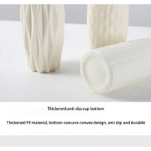 Bulk White Small Conical Shaped Plastic Flower Vase, Damage Resistant, Suitable For Floral Center Pieces, Weddings, Parties, Living Room Decor (Basic) - White - View 7