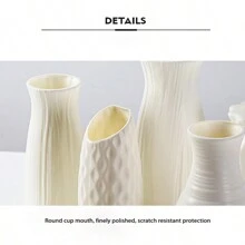 Bulk White Small Conical Shaped Plastic Flower Vase, Damage Resistant, Suitable For Floral Center Pieces, Weddings, Parties, Living Room Decor (Basic) - White - View 5