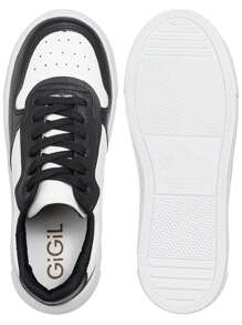 Women's Casual Tennis Retro Cutouts Design Force Retrocore Classic Casual White Original Comfortable GiGiL - 黑與白 - 查看 3