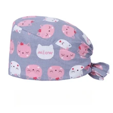 1 pieza Gorra de enfermera de poliéster con impresión digital para mujeres, antibacteriana y a prueba de polvo, apta para personal médico, hospital, limpieza del hogar, etc. - Multicolor - Ver 16