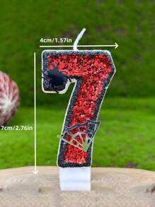 1 pieza Decoración de tarta con vela tope con araña y borde de telaraña rojo para cumpleaños, decoración de habitación, regalos, velas de cumpleaños, decoraciones de cumpleaños, feliz cumpleaños, velas de tarta, decoración de habitación para graduación