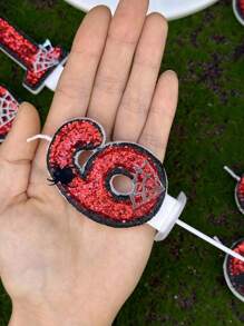 1 pieza Decoración de tarta con vela tope con araña y borde de telaraña rojo para cumpleaños, decoración de habitación, regalos, velas de cumpleaños, decoraciones de cumpleaños, feliz cumpleaños, velas de tarta, decoración de habitación para graduación