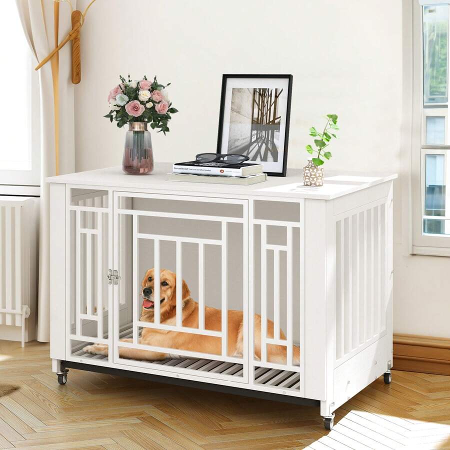 Sturdum Medium Dog Crate With Lockable Door 38" Heavy Duty Metal Dog