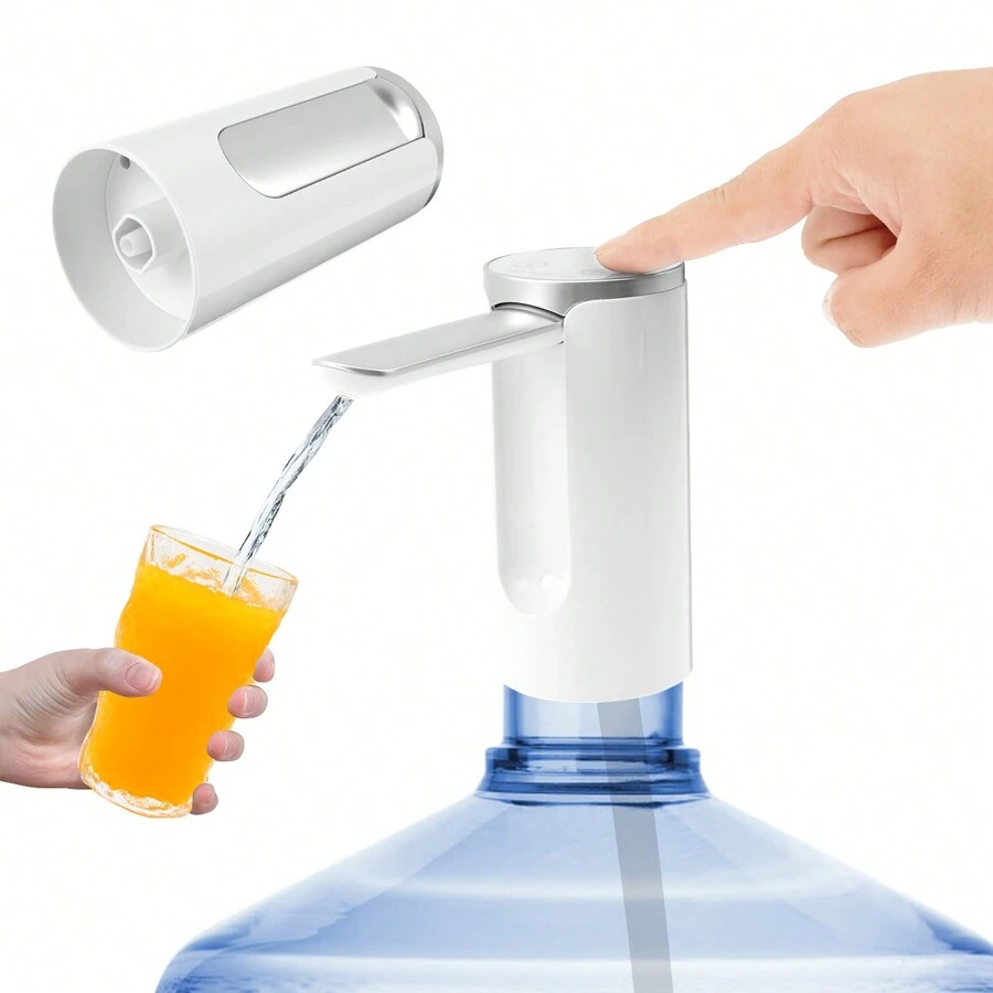 Water Bottle Dispenser 5 Gallon Water Bottle Pump With Foldable Water Outlet Universal Water Dispenser Pump For 2-5 Gallon Jug 1200mAh Rechargeable Auto Water Bottle Dispenser For Home Office - Xem 1