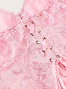 1 件女士紧身胸衣塑身器，宫廷风格女士紧身胸衣腰带配饰女士礼服西部牛仔女牛仔乡村装复古粉色腰带女士紧身胸衣腰带，腰部训练器腰部塑形，瘦腰收腹