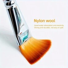 4/8pcs/Set Assorted Size Flat & Round Black And Red Handle Brush Set For Painting Watercolor, Acrylic Etc. Back To School - Multicolor - View 7