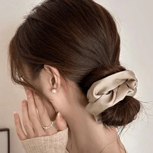 1/4pcs Vintage Silk Scrunchies, High-End Mulberry Silk Hair Ties, Women Hair Bands With Satin Finish,Hair Accessories,Scrunchy Hair Ties - Multicolor - View 6