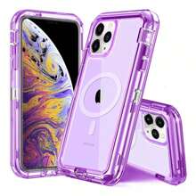 Funda Case Uso Rudo Extremo 360 Para i Phone Magsafe 3 En 1 - Lila Púrpura - Ver 1