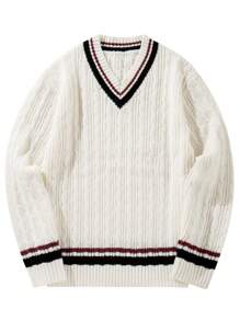 Men's Warm And Versatile Fashion Sweater - White - View 3