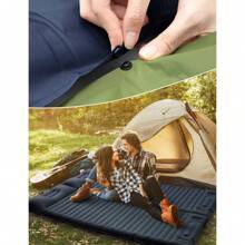 TUNKE Acampada al aire libre Colchón inflable engrosado inflable  Pisar,Inflar con los pies - Azul Marino - Ver 6