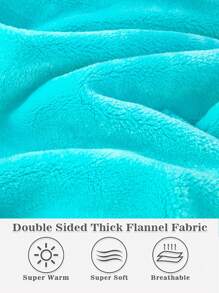 1 Pcs Wearable Blanket Sweatshirt Gifts For Women And Men, Warm And Cozy Giant Blanket Hoodie, Thick Flannel Blanket With Sleeves And Giant Pocket - 青色 - 查看 4