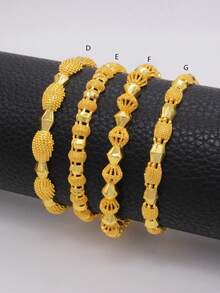 Dubai Luxury 24k Gold Color Bracelets For Women Men Ramadan Bangles&Bracelet African/Arab Wedding Jewelry Gifts