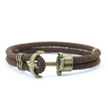 51Luckind 复古锚手链男士青铜朋克手链户外生存手链送男士礼物双绳手链 - 船錨手鍊 - 查看 17