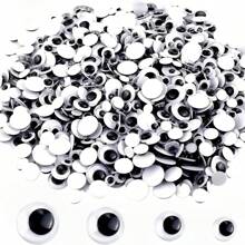 300/500/1000 Mắt Googly Tự Dính, 8mm -15mm Màu Đen Ngọ nguậy Mắt Googly Có Tự Dính Mắt Ngọ Tự Dính Đen Trắng Mắt Googly Tròn Nhựa Màu Đen Mắt Ngọ nguậy Tự Dính Để Trang Trí Đồ Thủ Công 8mm 10mm 12mm 15mm - Đen và trắng - Xem 13