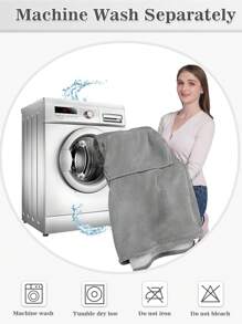 1 Pcs Sherpa Wearable Blanket Hoodie, Oversized Sherpa Fleece Sweatshirt Blanket With Giant Hood Pocket And Sleeves For Adult, Warm & Cozy Blanket Gifts For Women - 灰色 - 查看 7