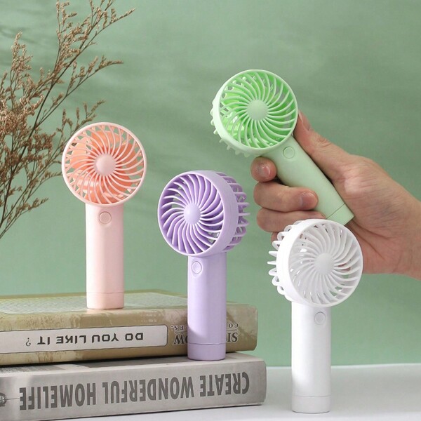 1 Peça Ventilador Portátil Manual, Ventilador Mini USB de 3 Velocidades, Ventilador Recarregável de 500mAh, Acessórios de Praia, Ventilador Pessoal Pequeno para Maquiagem Feminina, Escritório, Outdoor, Verão para Verão e para Outdoor, Esporte, Viagem, Cozinha, Quarto, Escola, Escritório, e para Mulher, Homem, Crianças, Adultos