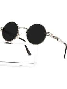 Round Steampunk Fashion Glasses For Men Women Circle Lennon Hippie Glasses Metal Frame - Multicolor - View 19