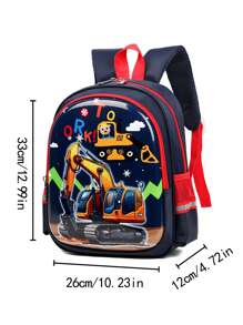 Kindergarten Schoolbag Boy's Small, Medium And Large Class Preschool Class Cute Excavator Lightweight Boy's Hard Shell Burden Reduction Spine Protection Backpack