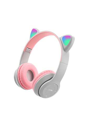 Reletech 半耳朵設計,立體聲,長時間耐力,低延遲,防汗,可摺疊卡通耳環,無線耳機