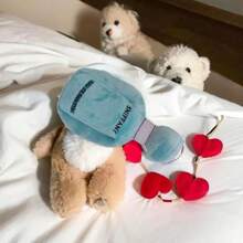 蓝色香水瓶毛绒狗爱好者和狗妈妈爱玩具猫/狗爱好者礼物和狗/猫妈妈爱宠物羊毛吱吱叫有趣的小狗玩具毛绒类型有趣的狗爱好者和狗妈妈爱礼物