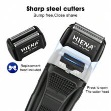 HIENA 4pcs Black Cordless Hair Clipper Men's Beauty Set, With Hair Cutting, Shaving, Trimming Nose Hair, USB Charging, Portable Bag Design, It Is The Best Gift For Him