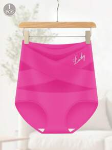 MIOTAN Damen Slip mit hoher Taille, weich & bequem, Kreuz Trägerkonstruktion - Heißes Pink - Übersicht 6