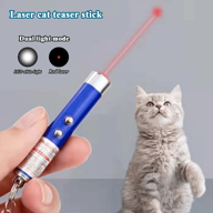 1pc/2pcs/3pcs Random Mini Portable Laser Pointer Cat Toy, Pet Training Interactive Toy, Aluminum Alloy Laser Pointer Wand With White LED + Infrared, Pet Cat Teaser Laser Pen