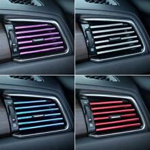 10 piezas de tiras decorativas para rejillas de ventilación de aire acondicionado de coche que se pueden doblar y cortar, decoración de rejillas de coche