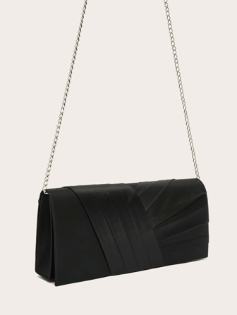 新款皱褶链条手拿包，斜挎设计，情人节礼物，春夏