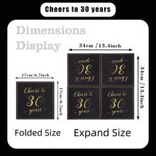 Birthday Party Supplies Cocktail Napkins, Disposable Black Gold Party Paper Napkins,  Anniversary Birthday Beverage Napkins For Birthday Party Decorations - Black Gold - View 5