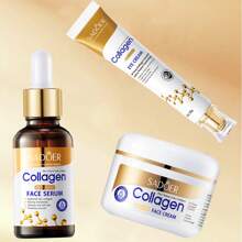 3 件套胶原蛋白护肤套装 - 100g 面霜、30ml 精华液、20g 眼霜，保湿、滋养，适合所有肤质 - 白色 - 查看 2