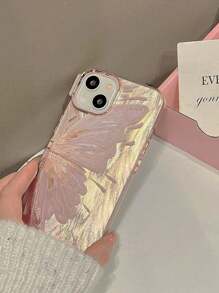 Funda protectora compatible con iPhone 15 Pro Max/14 Pro, de material de silicona electrochapada en plata/oro con diseño de mariposa que cubre por completo y es a prueba de golpes, con diseño delgado; compatible con modelos iPhone 13 Pro/12