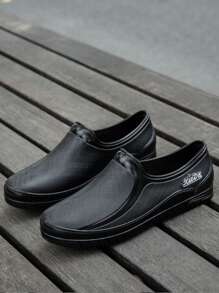 Novos sapatos mocassins masculinos - cor sólida simples, cano baixo, emendas envernizadas, sola macia, sapatos casuais respiráveis e antiderrapantes, adequados para negócios, festas de dança, caminhadas, deslocamento diário, Natal, Ação de Graças, presente de ano novo - Preto - Ver 2