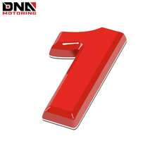 Metal Grill Trunk Emblem Decal Logo Badge Polished Text Lettering A-Z/0-9 Red(Only Number 1)