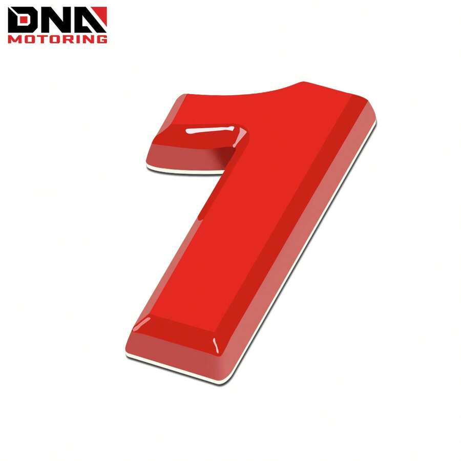 Metal Grill Trunk Emblem Decal Logo Badge Polished Text Lettering A-Z/0-9 Red(Only Number 1)