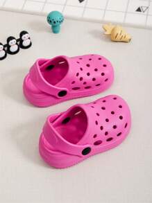 儿童可爱 Eva 木屐 - 轻便防滑夏季沙滩和室内凉鞋，适合男孩和女孩，透气软底拖鞋 - 玫紅色 - 查看 7