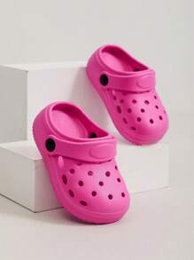 儿童可爱 Eva 木屐 - 轻便防滑夏季沙滩和室内凉鞋，适合男孩和女孩，透气软底拖鞋 - 玫紅色 - 查看 5