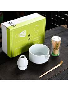 1 套 4 件陶瓷和竹制抹茶打蛋器套装，包含碗、竹制打蛋器、抹茶打蛋器和打蛋器架，陶瓷旅行茶具，非常适合日式抹茶茶道、抹茶爱好者、家庭茶会、婚礼礼物、母亲节礼物、送给妈妈的礼物、送给女朋友的返校礼物 - 彩色 - 查看 16