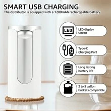 Water Bottle Dispenser 5 Gallon Water Bottle Pump With Foldable Water Outlet Universal Water Dispenser Pump For 2-5 Gallon Jug 1200mAh Rechargeable Auto Water Bottle Dispenser For Home Office - Xem 4