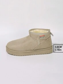 Giày bốt đi tuyết nữ chống trượt dày dặn và sang trọng mùa thu đông, giày bốt đi tuyết màu xám thể thao thông thường trong nhà/ngoài trời thoải mái và đa năng - Xám - Xem 6