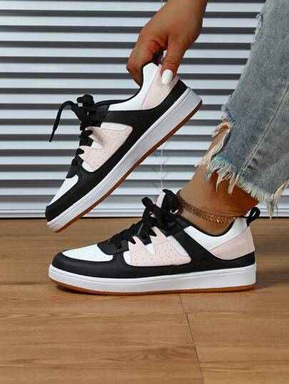 Flache, niedrige Wanderschuhe mit Schnürung, bequem für Reisen, Pendeln, Freizeit, Schule und Partys – erhältlich in Weiß, Schwarz und Pink