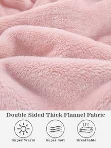 1 Pcs Wearable Blanket Sweatshirt Gifts For Women And Men, Warm And Cozy Giant Blanket Hoodie, Thick Flannel Blanket With Sleeves And Giant Pocket - 粉色 - 查看 4