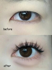 100pcs/Pack Graphic Dog Style Disposable Self-Adhesive False Eyelashes, Fluffy & Natural Look Lash Clusters, Eyelash Clusters, Individual Eyelashes, Lashes, Fake Lashes - C - View 7